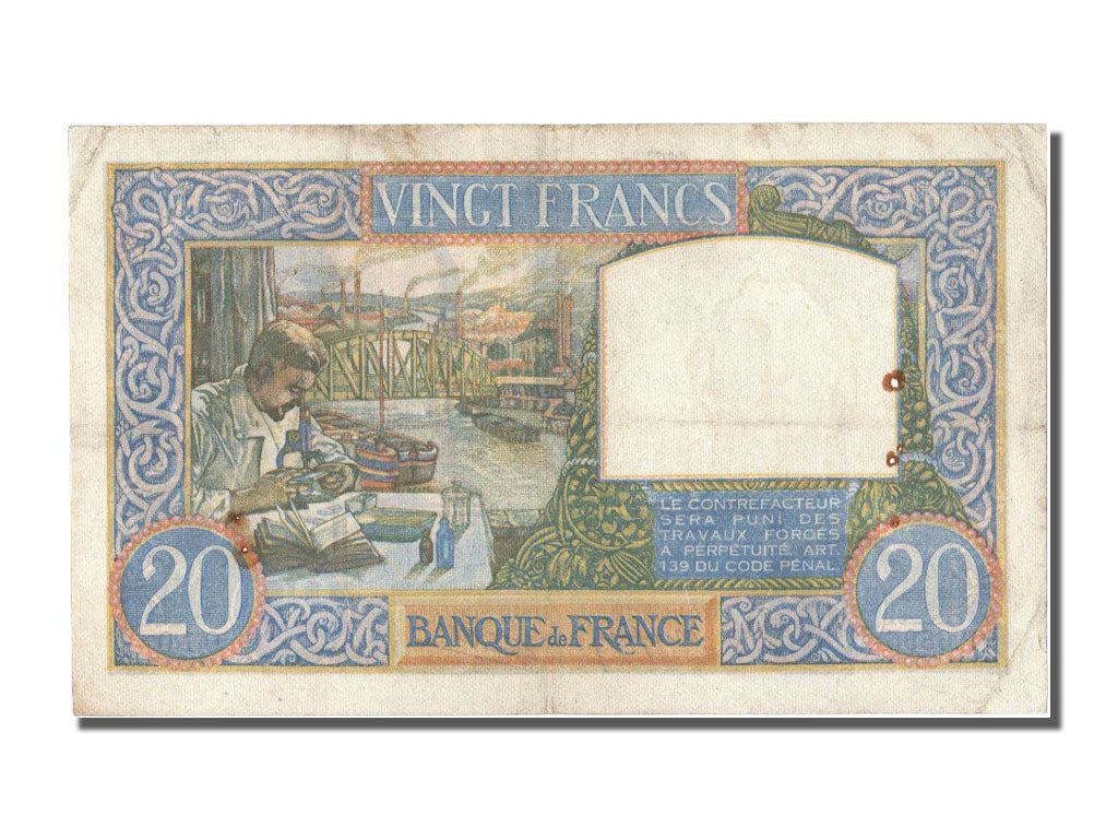 Billet, France, 20 Francs, 20 F 1939-1942 ''Science et Travail'', 1941