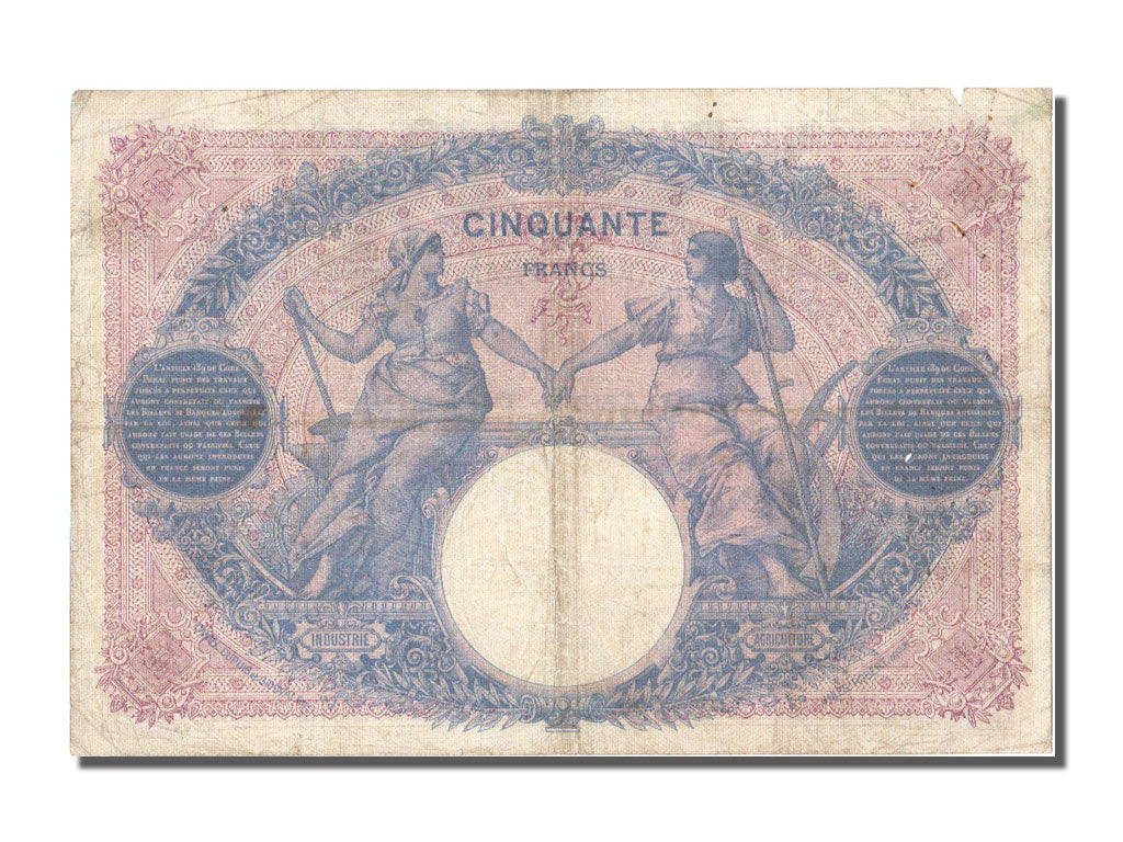Banknot, Francja, 50 Francs, Bleu et Rose, 1913, 1913-10-24, EF(40-45)