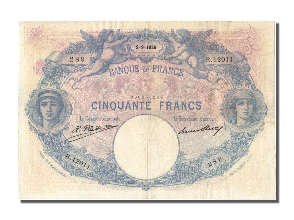 50 Francs Bleu et rose type 1889