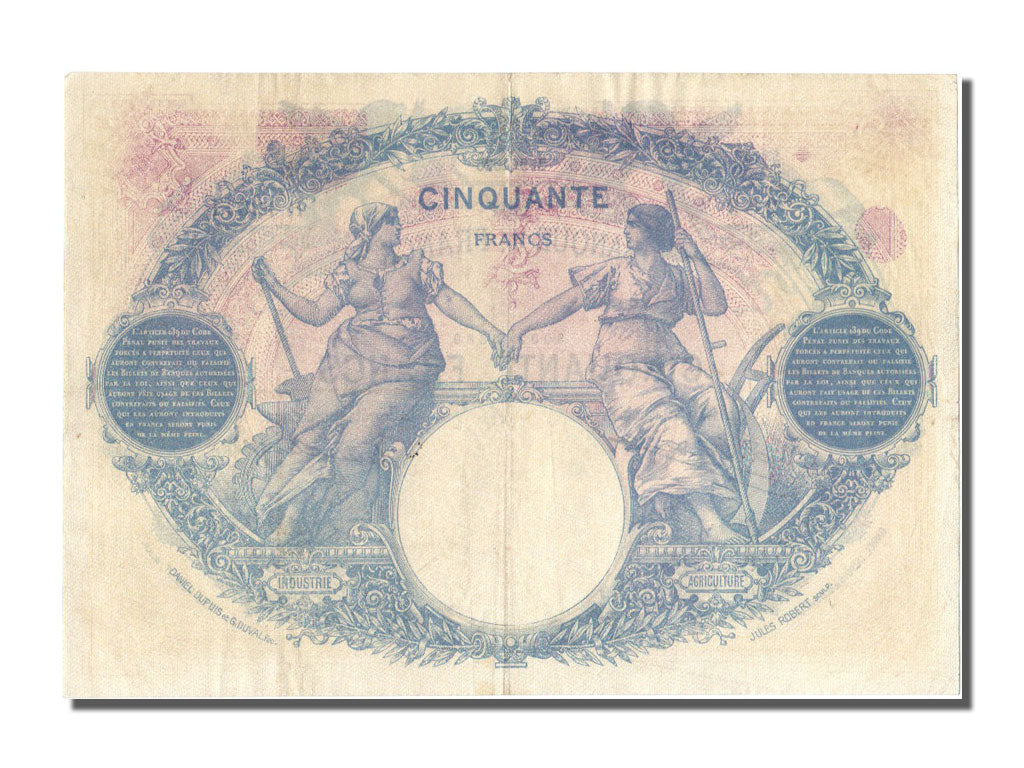 50 Francs Bleu et rose type 1889