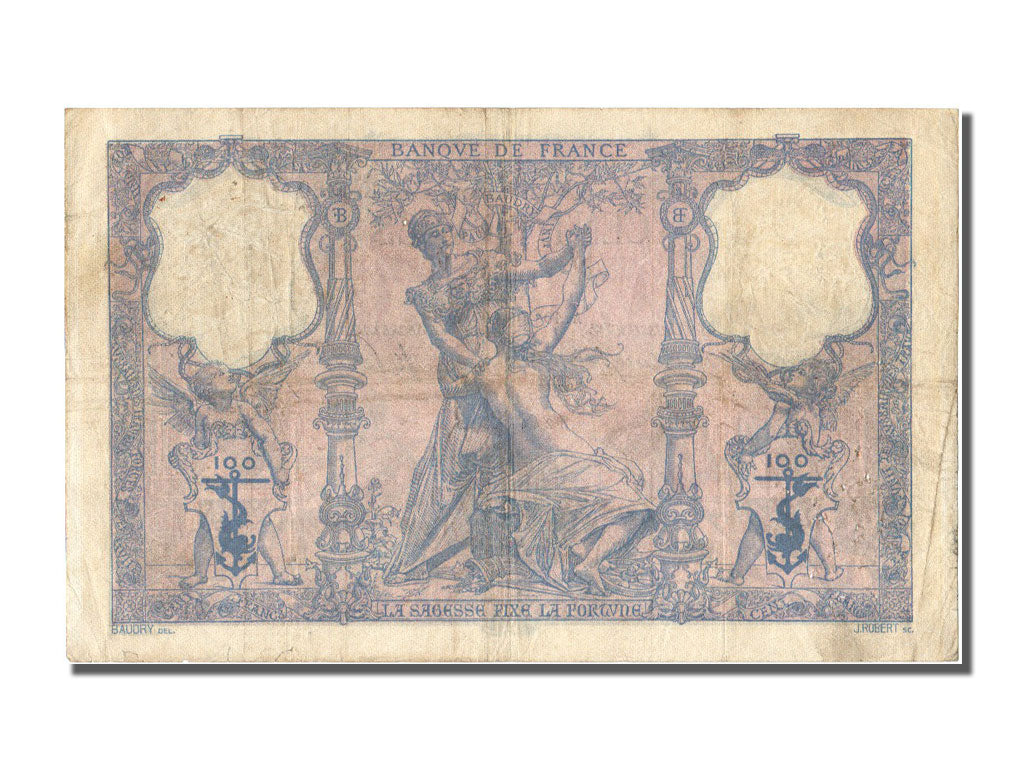 Francja, 100 Francs, Bleu et Rose, 1907, 1907-10-10, EF(40-45), Fayette:21.22