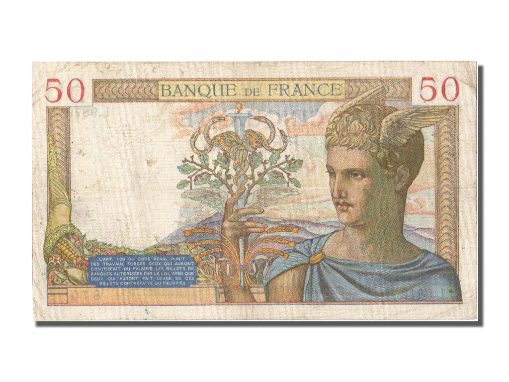 Geldschein, Frankreich, 50 Francs, 50 F 1934-1940 ''Cérès'', 1939, 1939-03-09