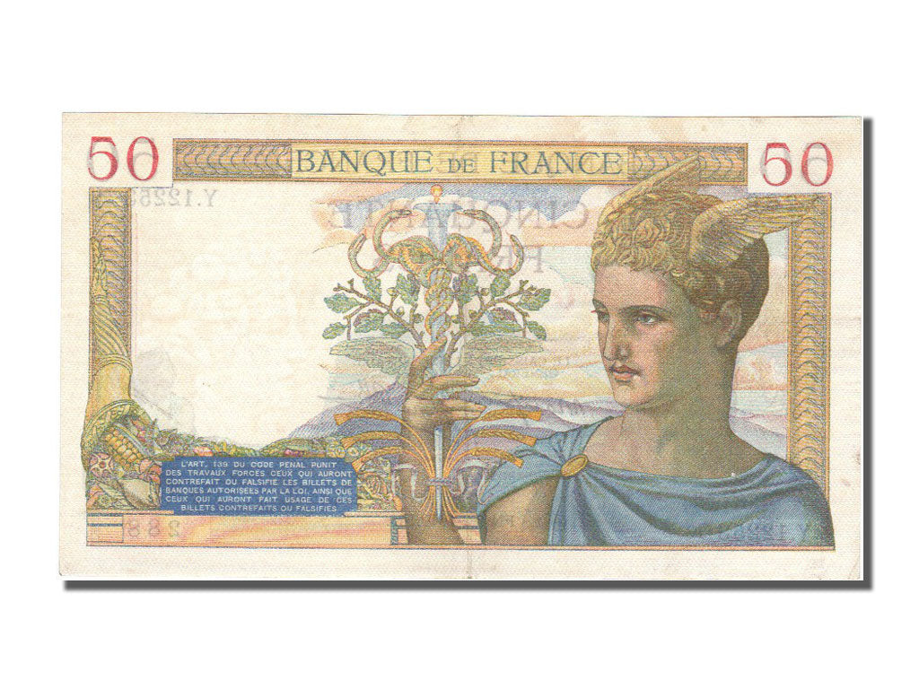 Billete, Francia, 50 Francs, 50 F 1934-1940 ''Cérès'', 1940, 1940-02-08, MBC+