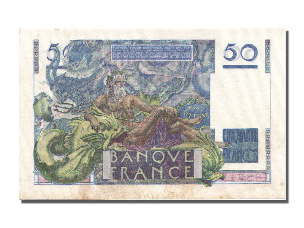 Banknote, France, 50 Francs, 50 F 1946-1951 ''Le Verrier'', 1950, 1950-08-24