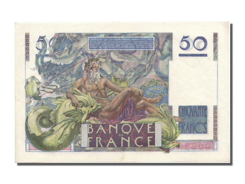 Billet, France, 50 Francs, 50 F 1946-1951 ''Le Verrier'', 1950, 1950-08-24
