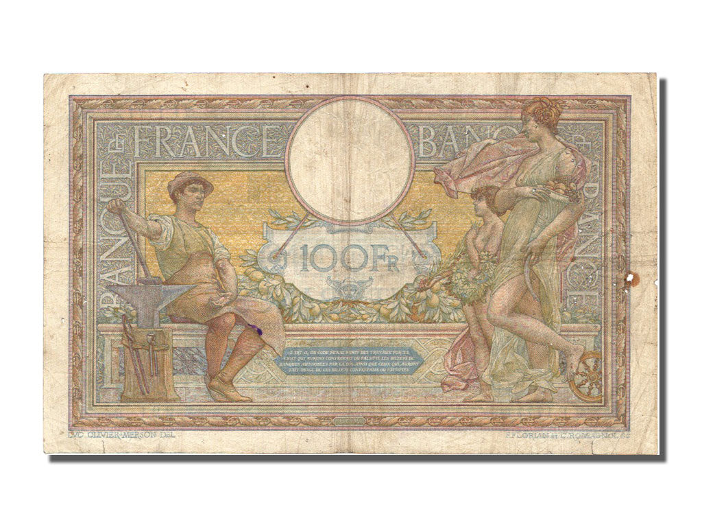 Billet, France, 100 Francs, 100 F 1908-1939 ''Luc Olivier Merson'', 1913