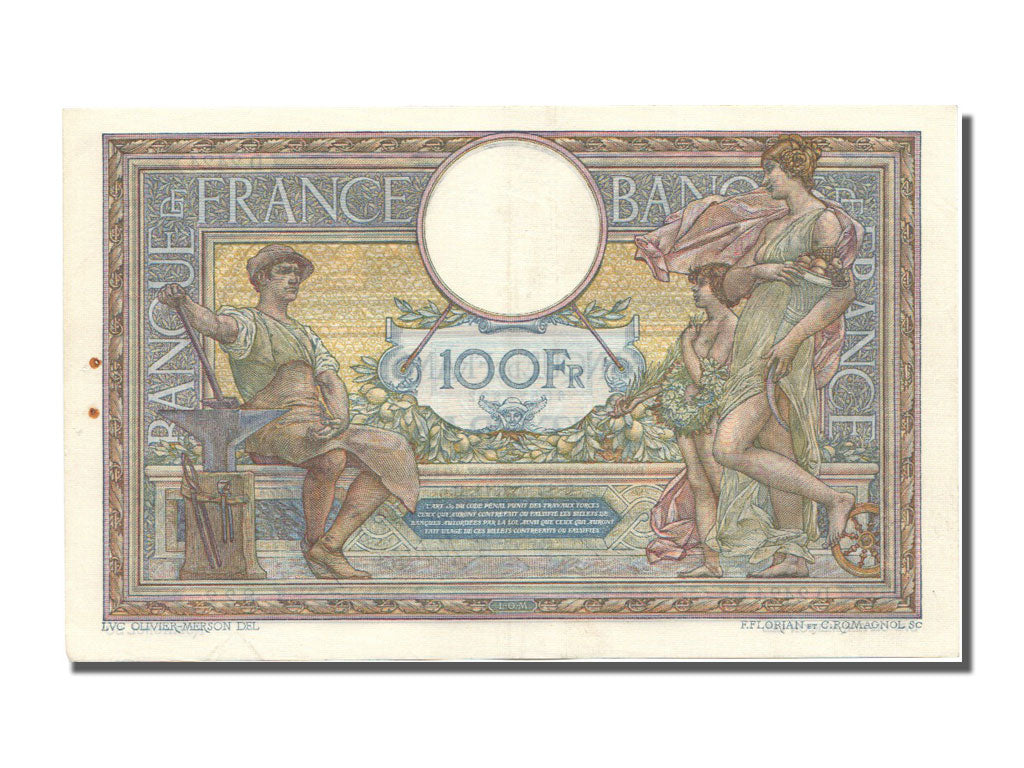 Banknote, France, 100 Francs, 100 F 1908-1939 ''Luc Olivier Merson'', 1914