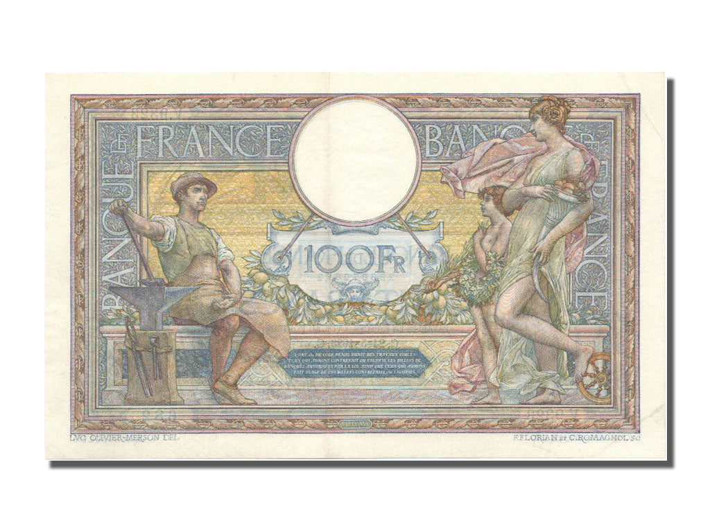 Banknote, France, 100 Francs, 100 F 1908-1939 ''Luc Olivier Merson'', 1923