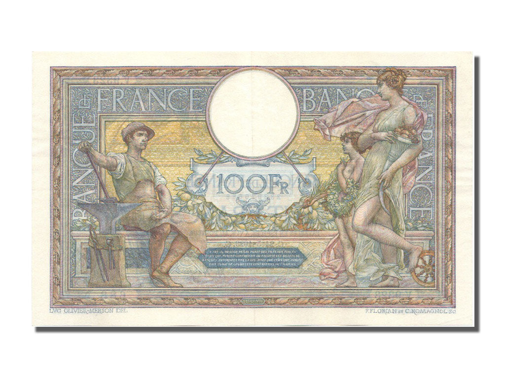 Banknote, France, 100 Francs, 100 F 1908-1939 ''Luc Olivier Merson'', 1923