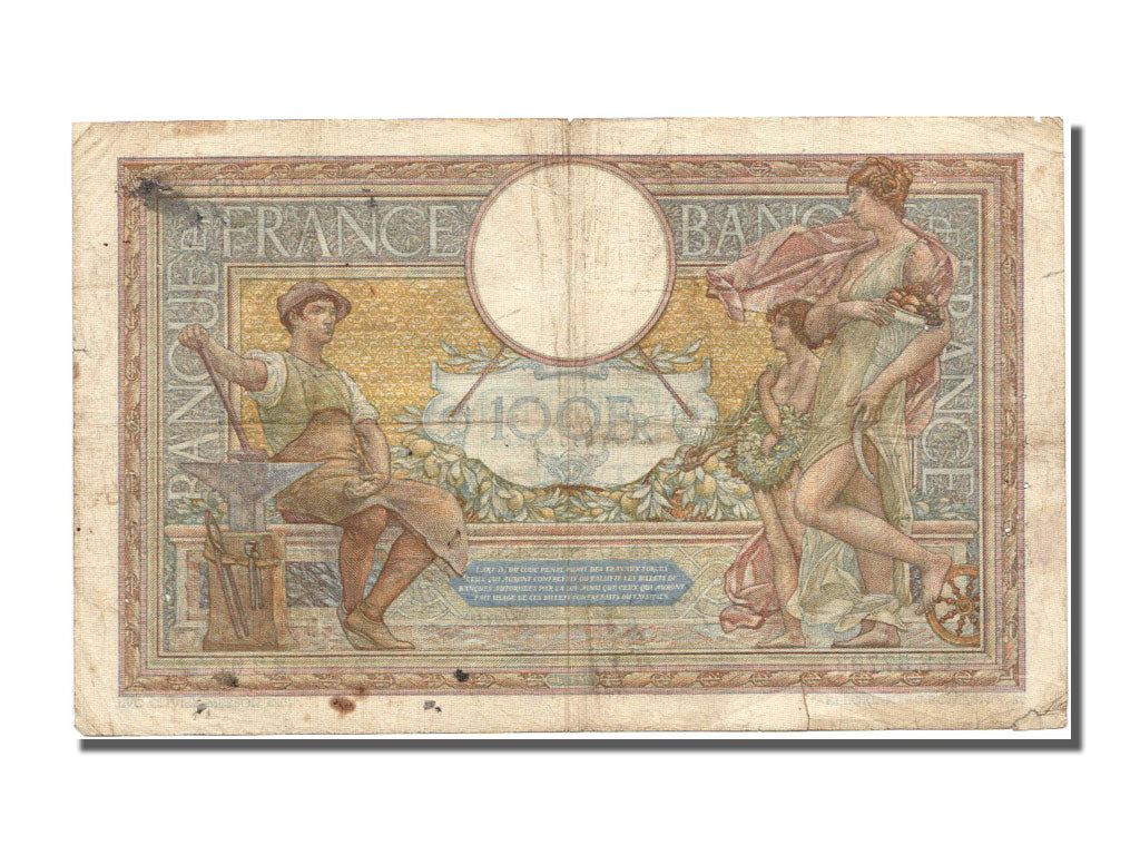 Banknote, France, 100 Francs, 100 F 1908-1939 ''Luc Olivier Merson'', 1938
