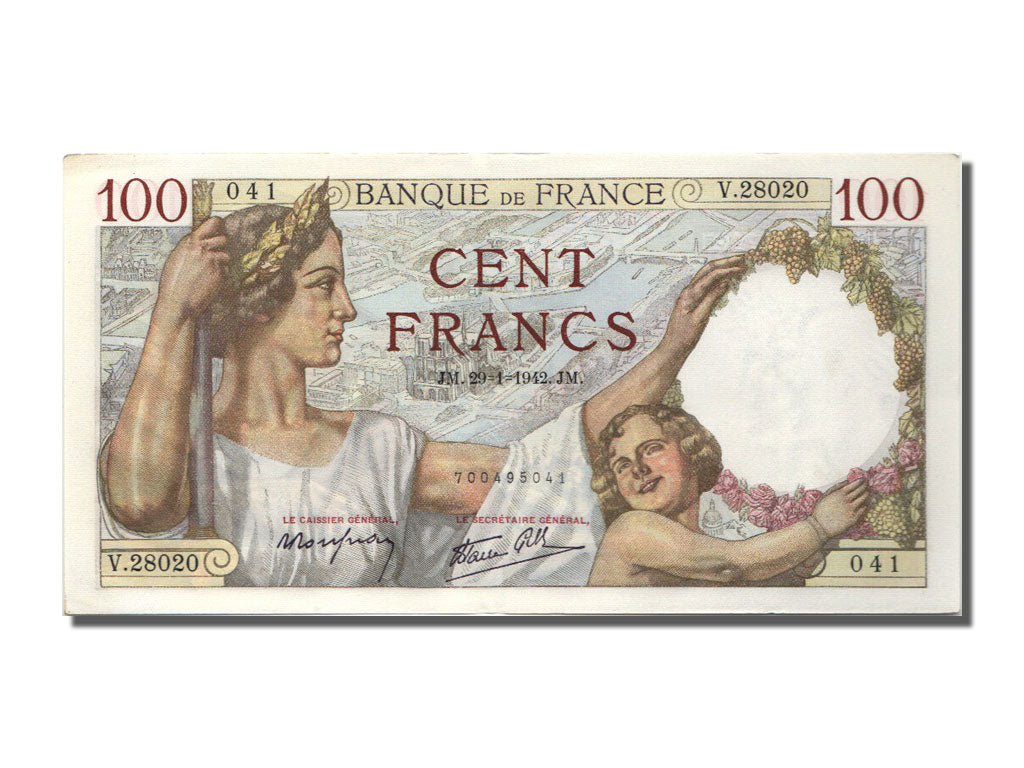Banknote, France, 100 Francs, 100 F 1939-1942 ''Sully'', 1942, 1942-01-29