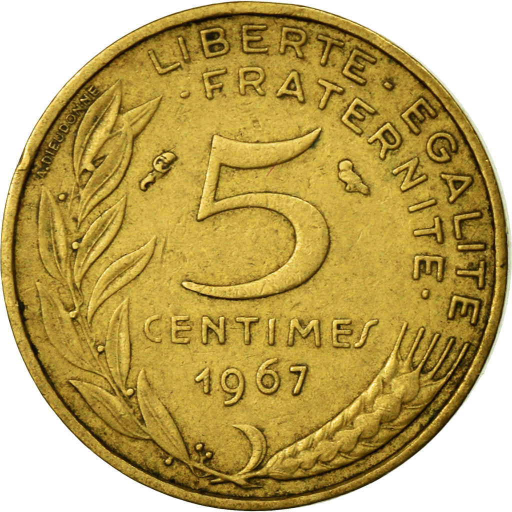 Monnaie, France, Marianne, 5 Centimes, 1967, Paris, TTB, Aluminum-Bronze