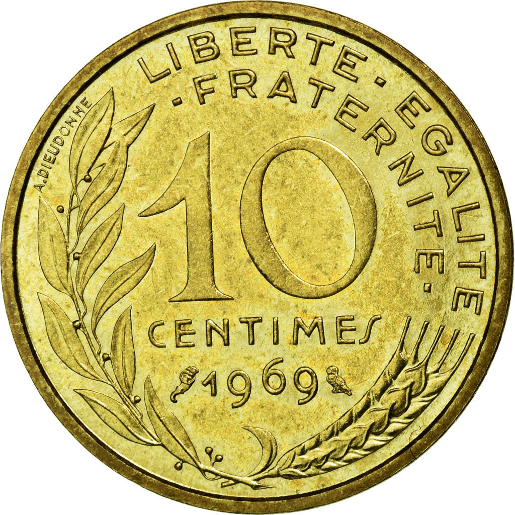 Monnaie, France, Marianne, 10 Centimes, 1969, FDC, Aluminum-Bronze, Gadoury:293