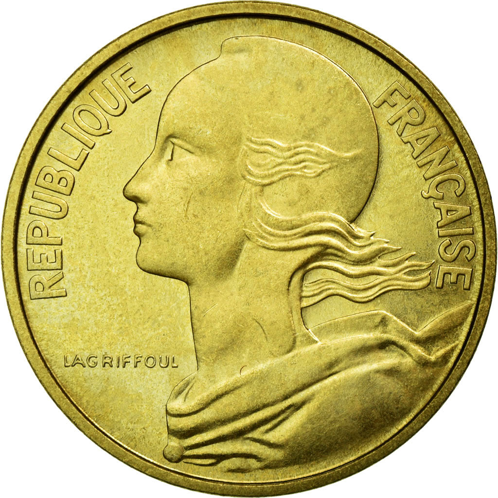Munten, Frankrijk, Marianne, 10 Centimes, 1975, FDC, Aluminum-Bronze