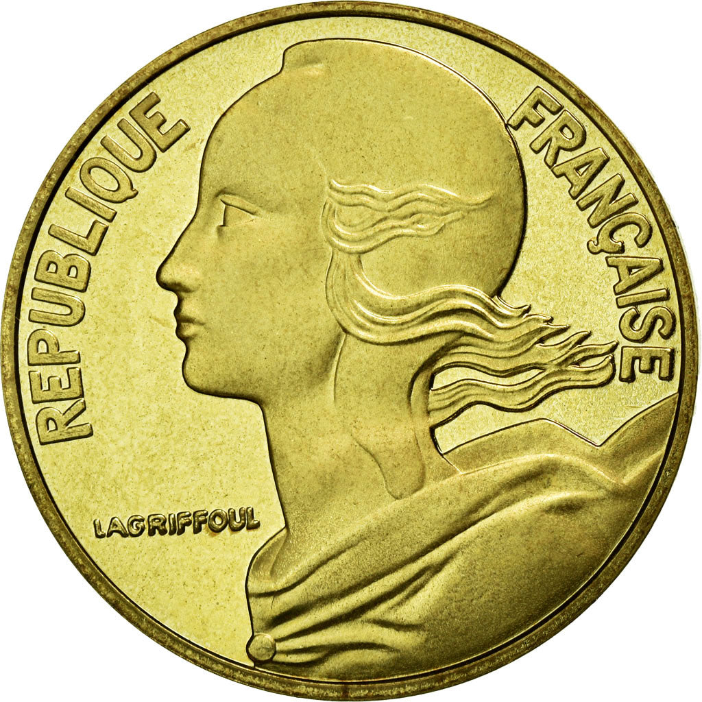 Munten, Frankrijk, Marianne, 20 Centimes, 1996, FDC, Aluminum-Bronze
