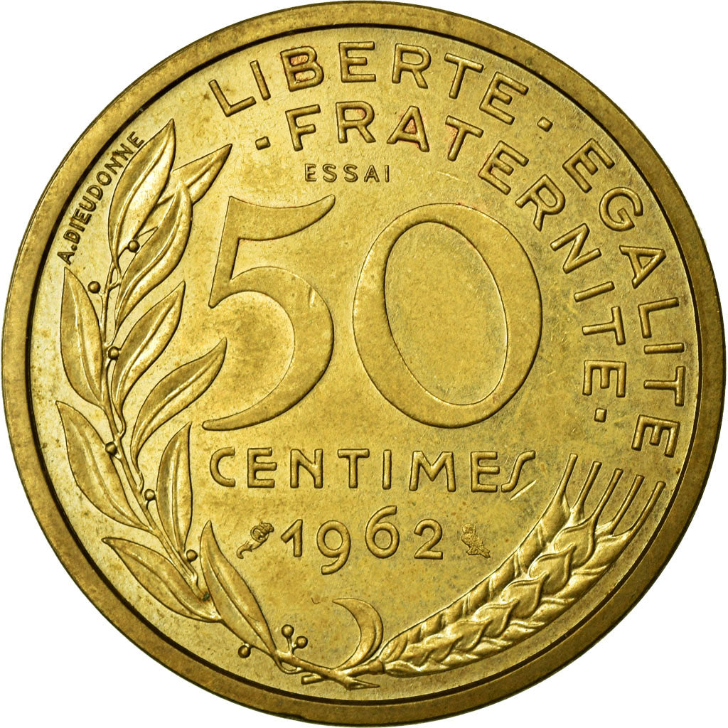 Coin, France, 50 Centimes, 1962, AU(55-58), Aluminum-Bronze, KM:E110