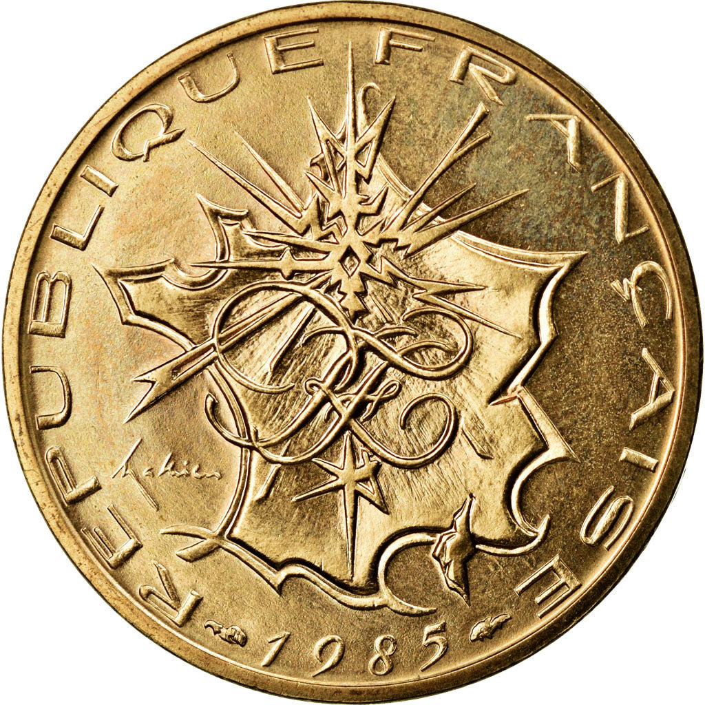 Coin, France, Mathieu, 10 Francs, 1985, MS(65-70), Nickel-brass, KM:940