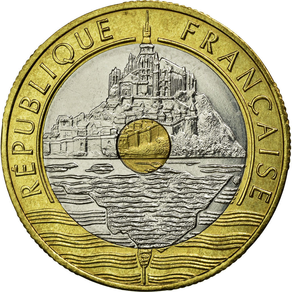 Coin, France, Mont Saint Michel, 20 Francs, 1999, MS(65-70), Tri-Metallic