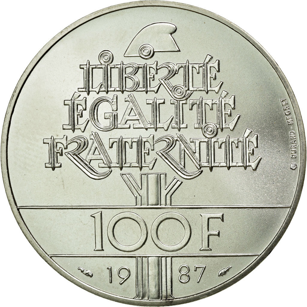 France, 100 Francs, La Fayette, 1987, MDP, Pattern, Silver, MS(65-70)