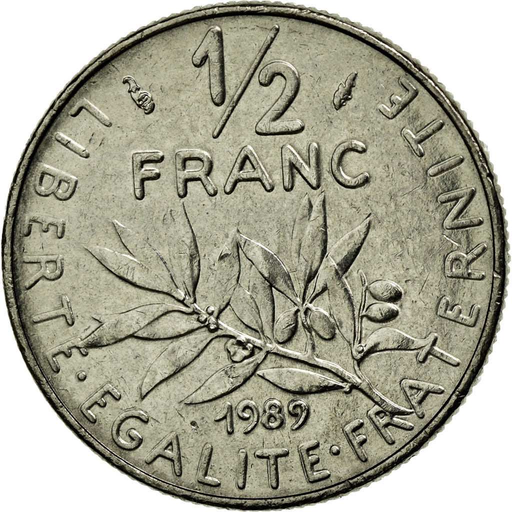 Moneda, Francia, Semeuse, 1/2 Franc, 1989, FDC, Níquel, Gadoury:429