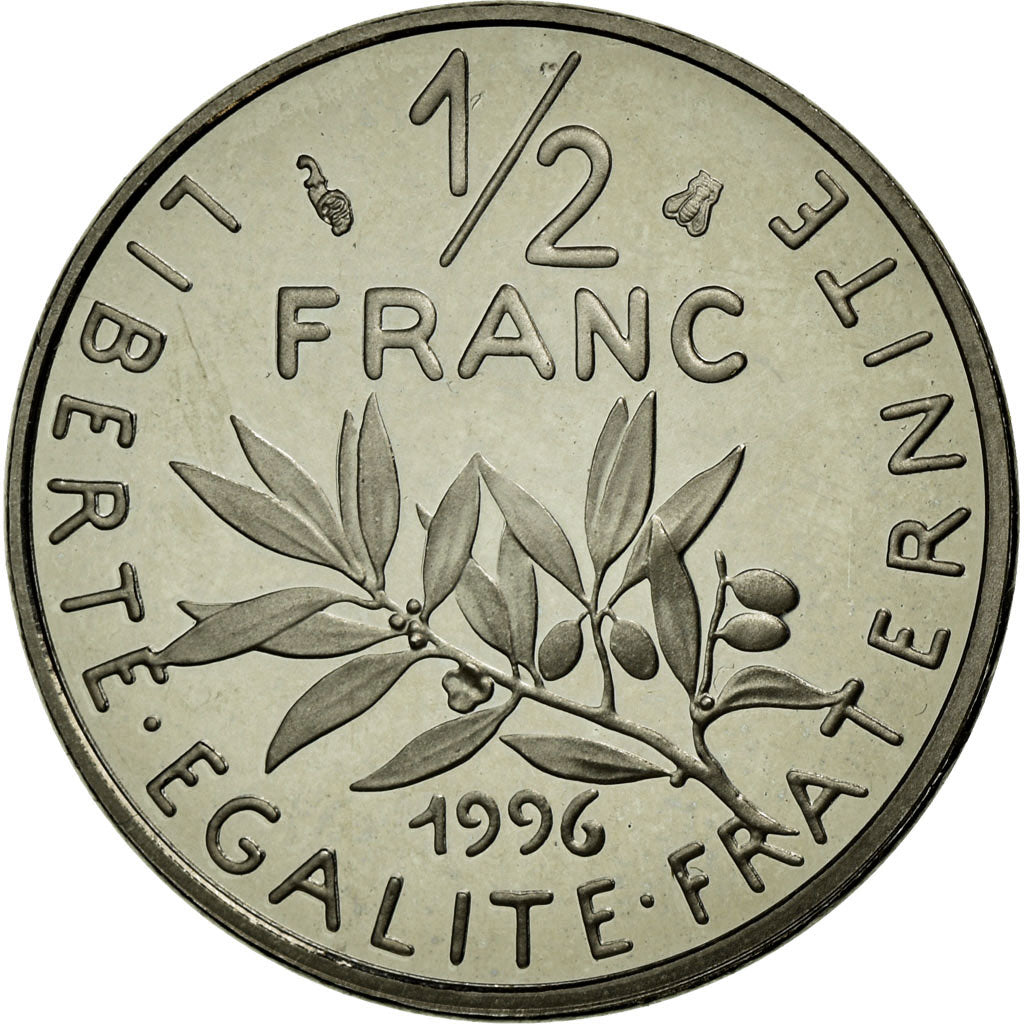 Coin, France, Semeuse, 1/2 Franc, 1996, MS(65-70), Nickel, Gadoury:429a