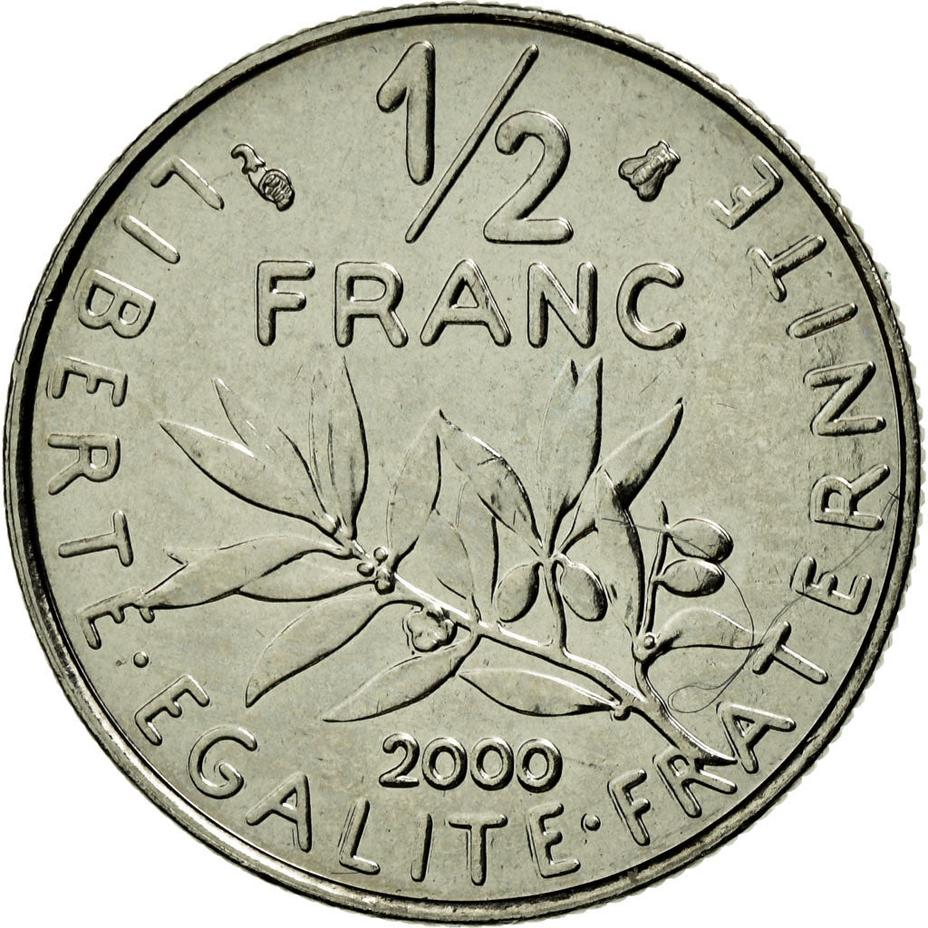 Coin, France, Semeuse, 1/2 Franc, 2000, Paris, MS(65-70), Nickel, Gadoury:429