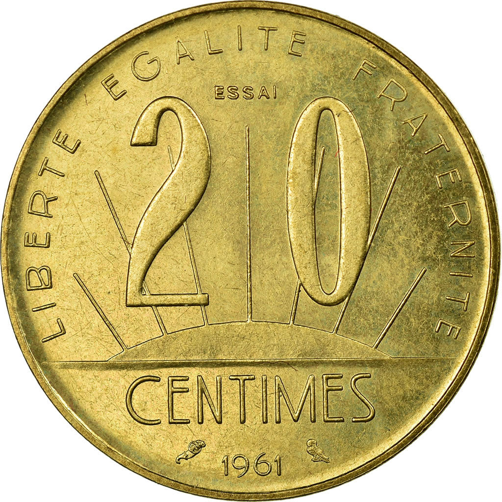 Moneda, Francia, 20 Centimes, 1961, FDC, Aluminio - bronce, Gadoury:331