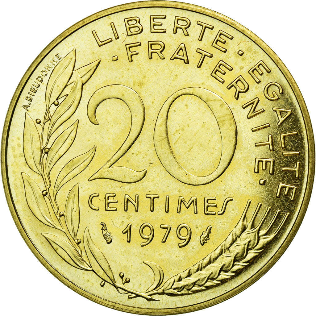 Coin, France, Marianne, 20 Centimes, 1979, MS(65-70), Aluminum-Bronze