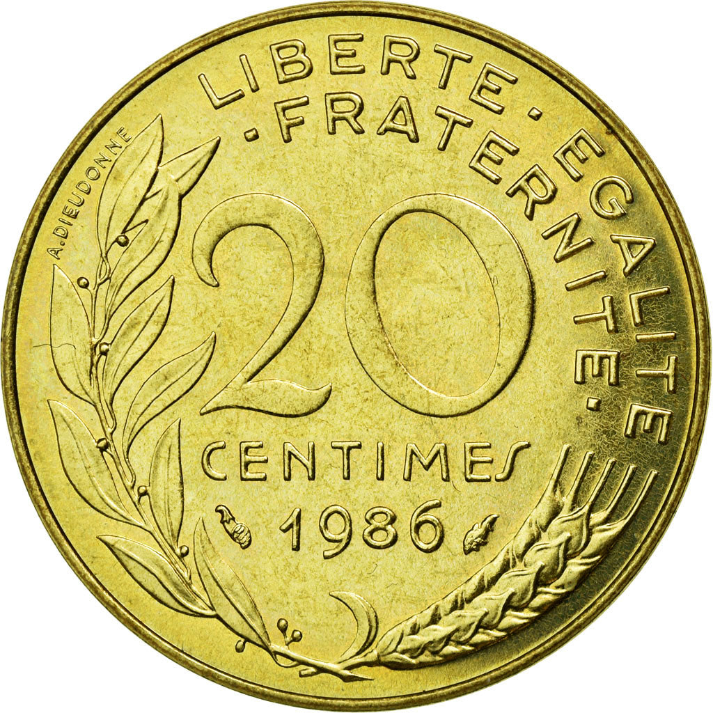 Moneta, Francia, Marianne, 20 Centimes, 1986, FDC, Alluminio-bronzo, Gadoury:332