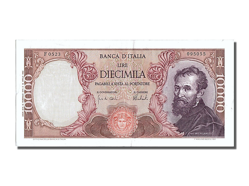 Biljet, Italië, 10,000 Lire, 1973, 1973-02-15, SUP+