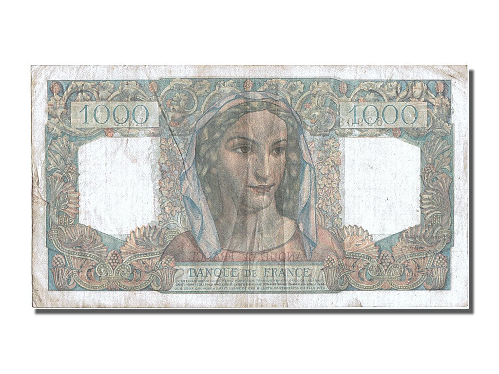 Banknote, France, 1000 Francs, 1 000 F 1945-1950 ''Minerve et Hercule'', 1948