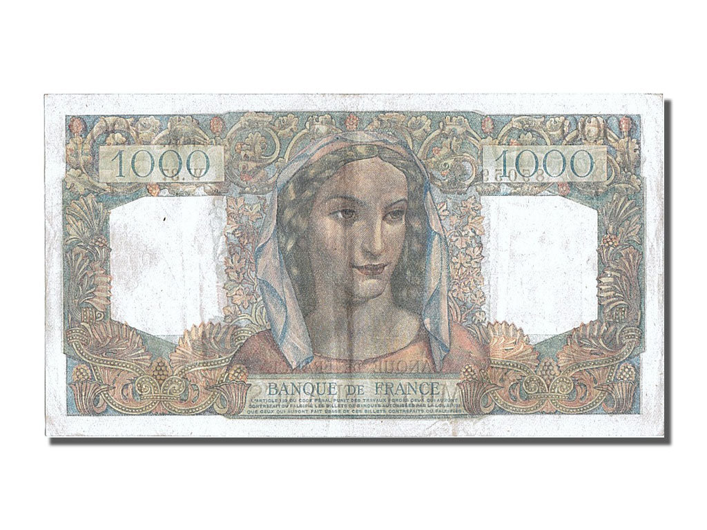 Banconote, Francia, 1000 Francs, 1 000 F 1945-1950 ''Minerve et Hercule'', 1945
