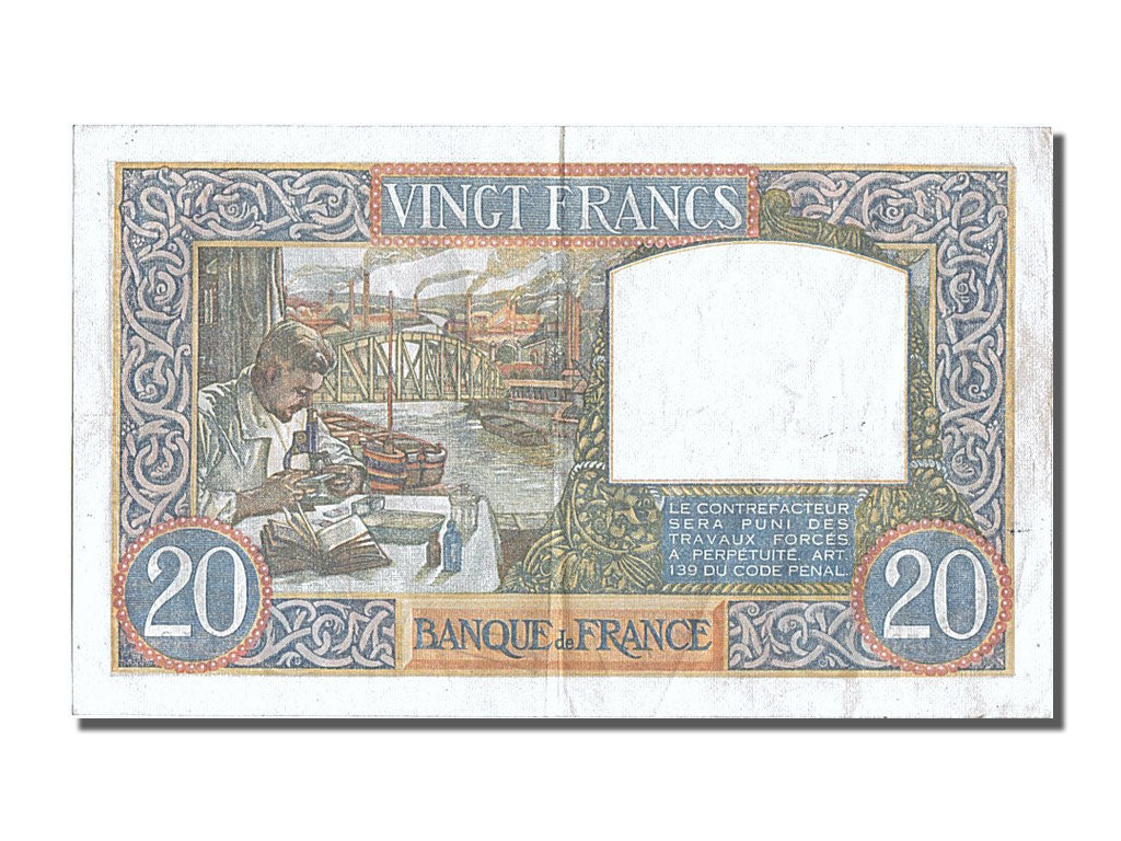 Billete, Francia, 20 Francs, 20 F 1939-1942 ''Science et Travail'', 1940