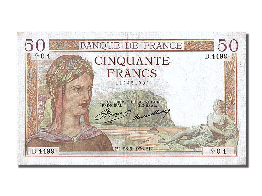 Banknote, France, 50 Francs, 50 F 1934-1940 ''Cérès'', 1936, 1936-05-28