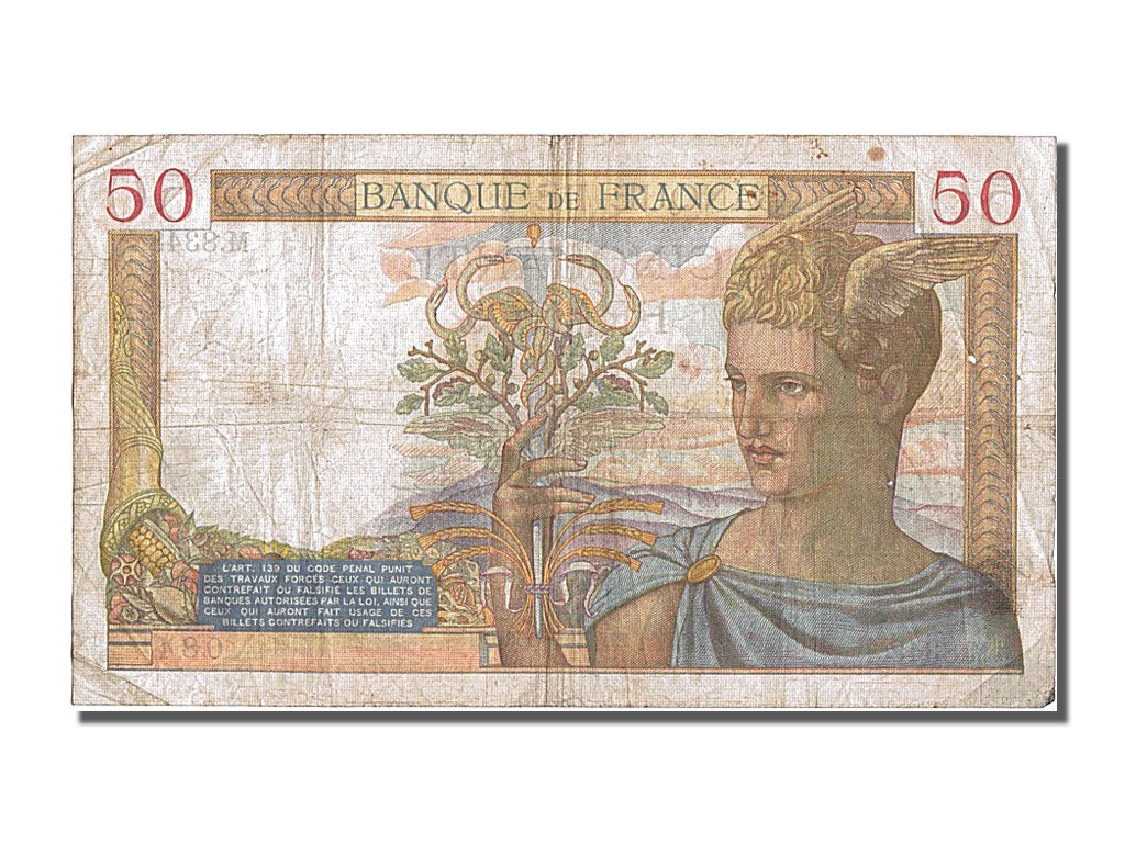 Biljet, Frankrijk, 50 Francs, 50 F 1934-1940 ''Cérès'', 1938, 1938-05-27, TB+
