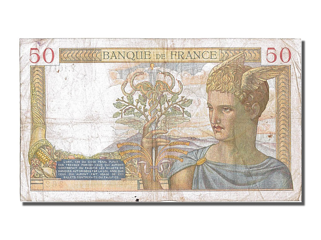 Billet, France, 50 Francs, 50 F 1934-1940 ''Cérès'', 1939, 1939-04-13, TB+