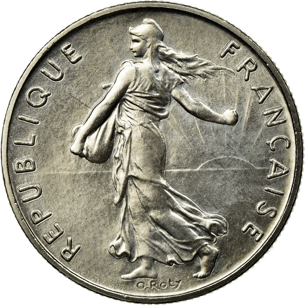 Coin, France, Semeuse, 1/2 Franc, 1977, MS(65-70), Nickel, Gadoury:429