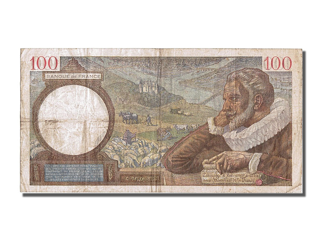 Banknote, France, 100 Francs, 100 F 1939-1942 ''Sully'', 1940, EF(40-45)