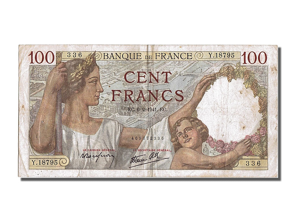 Banknote, France, 100 Francs, 100 F 1939-1942 ''Sully'', 1941, 1941-02-06
