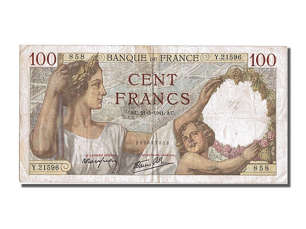 Banknote, France, 100 Francs, 100 F 1939-1942 ''Sully'', 1941, 1941-05-21