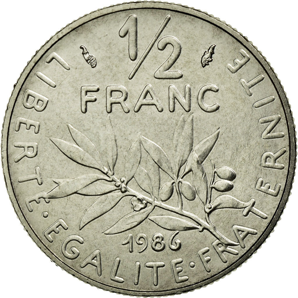 Monnaie, France, Semeuse, 1/2 Franc, 1986, FDC, Nickel, Gadoury:429