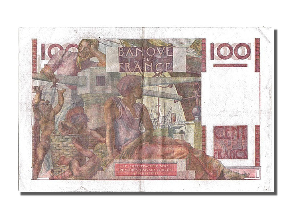 Billete, Francia, 100 Francs, 100 F 1945-1954 ''Jeune Paysan'', 1954