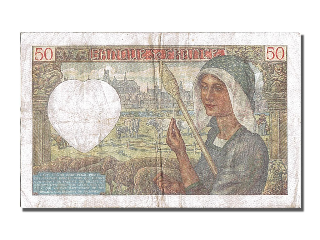 Banconote, Francia, 50 Francs, 50 F 1940-1942 ''Jacques Coeur'', 1941