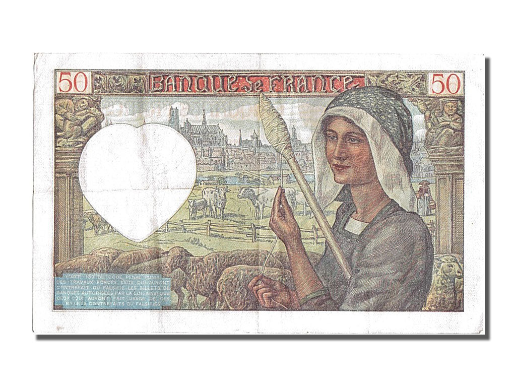Banknote, France, 50 Francs, 50 F 1940-1942 ''Jacques Coeur'', 1940, 1940-09-05