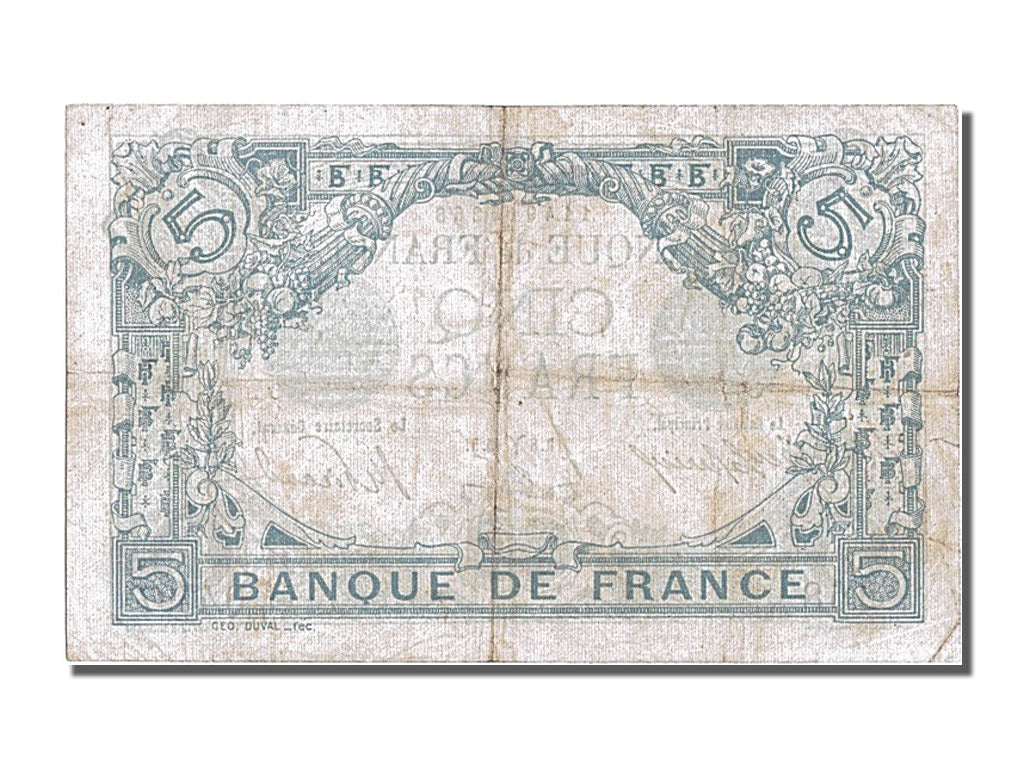 Biljet, Frankrijk, 5 Francs, 5 F 1912-1917 ''Bleu'', 1915, 1915-03-08, TTB+