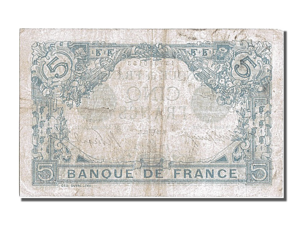 Billet, France, 5 Francs, 5 F 1912-1917 ''Bleu'', 1915, 1915-04-30, TTB+