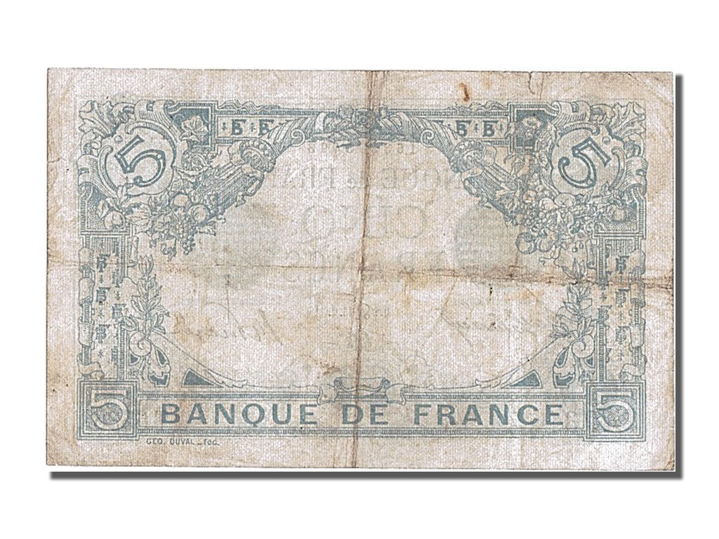 Geldschein, Frankreich, 5 Francs, 5 F 1912-1917 ''Bleu'', 1915, 1915-07-02, S+
