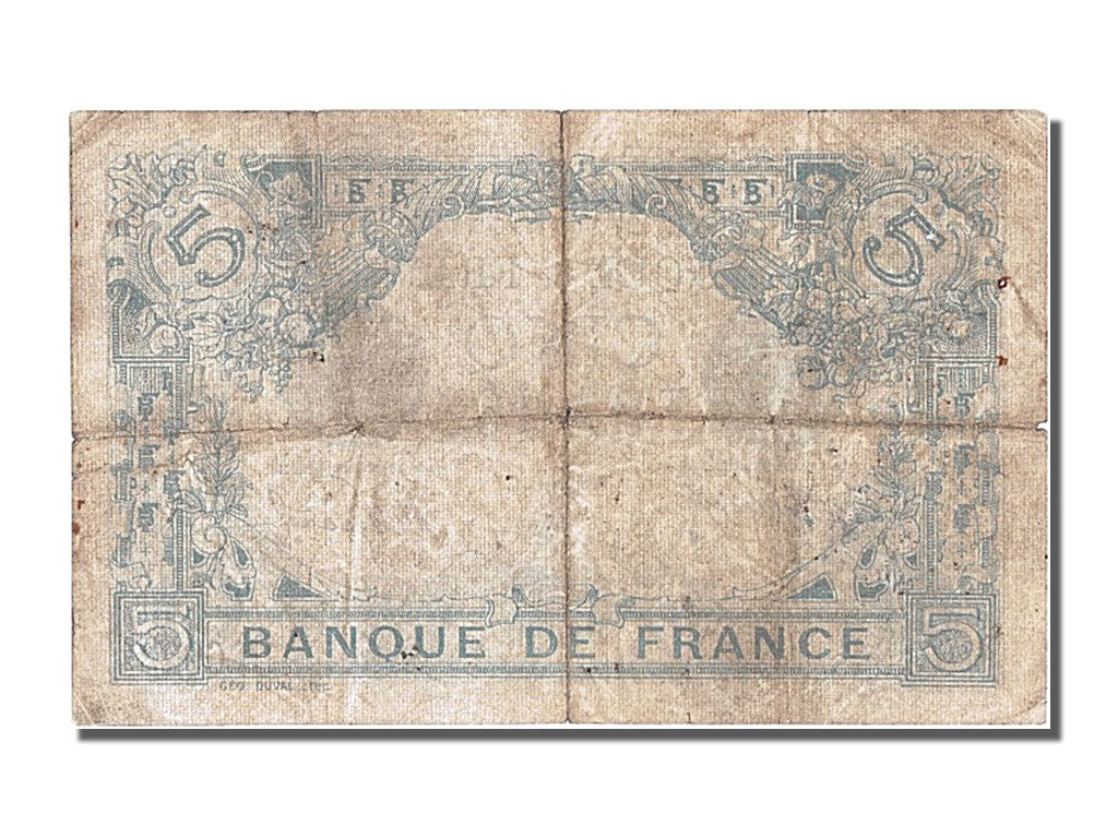 Geldschein, Frankreich, 5 Francs, 5 F 1912-1917 ''Bleu'', 1915, 1915-02-27, S+