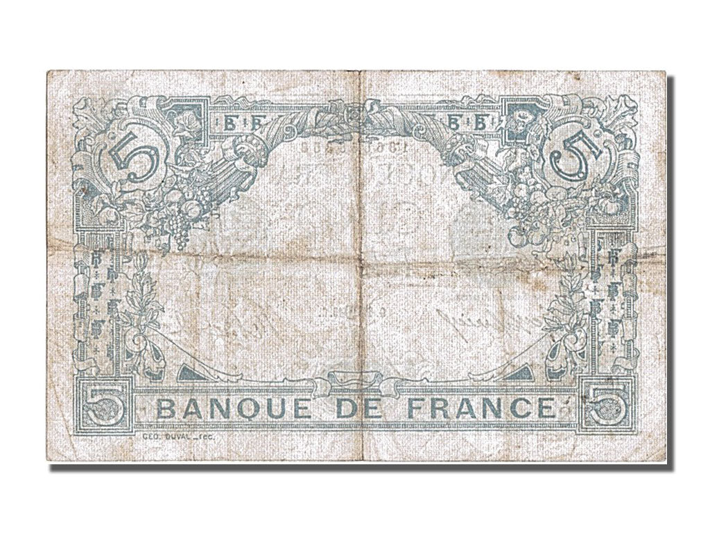 Biljet, Frankrijk, 5 Francs, 5 F 1912-1917 ''Bleu'', 1915, 1915-08-27, TTB