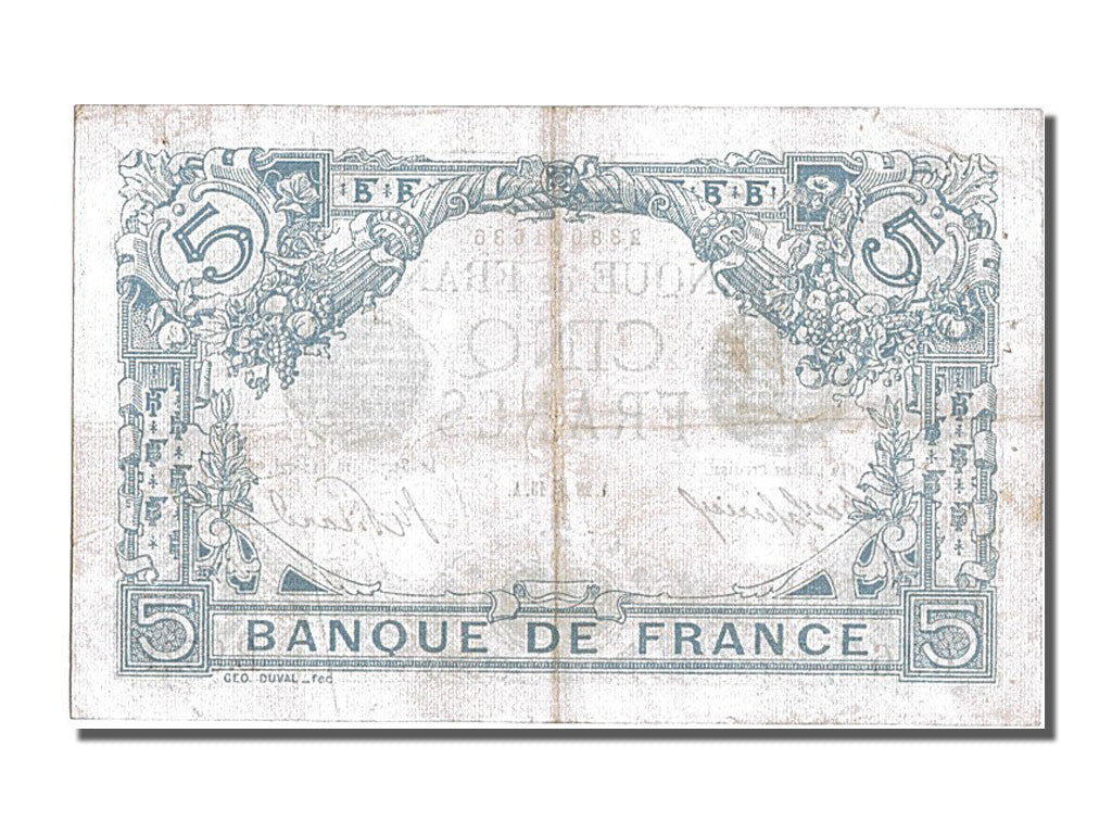 Biljet, Frankrijk, 5 Francs, 5 F 1912-1917 ''Bleu'', 1915, 1915-12-28, TTB+